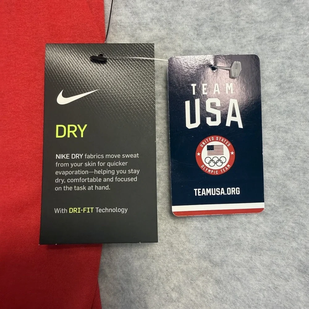 Nike USA Olympic Team Dri-FIT Red Athletic Cut T-Shirt Mens XXL Short Sleeve NWT